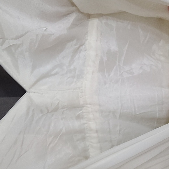 VTG Oleg Cassini Womens Formal Dress Off White SILK Beaded Pleated Wedding Sz 16 - Picture 8 of 16